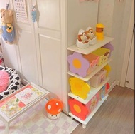 可愛花花櫃子-新款大號玩具收納架置物架花朵可愛儲物架實木書架繪本展示架鞋架(T5523)