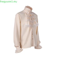 Men Shirt Vampire Victorian Renaissance Gothic Ruffled Medieval Blouse Tops