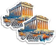 Athens Greece Magnet 4 inch 2 Pack Vinyl for Souvenir Gift Refrigerator Fridge Dishwasher ID44999