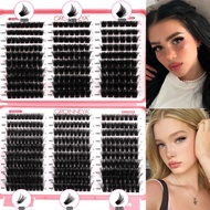 GROINNEYA 600 Clusters Eyelash Extension Individual Lashes Thick 3D Fluffy Clusters 8-16mm Multi Lay