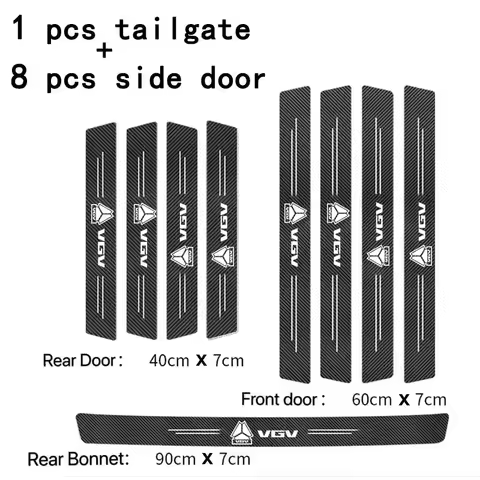 Carbon Fiber Car Stickers Door Sill Protector Bumper Protection Tape For VGV VX7 U70Pro U75PLUS U75