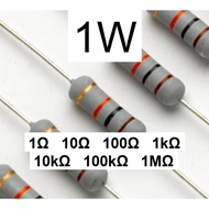 (20pcs) 1W Metal Oxide Carbon Film Resistor - (1 ohm to 1M ohm) - 5% Tolerance - Perintang 1 Watt Re