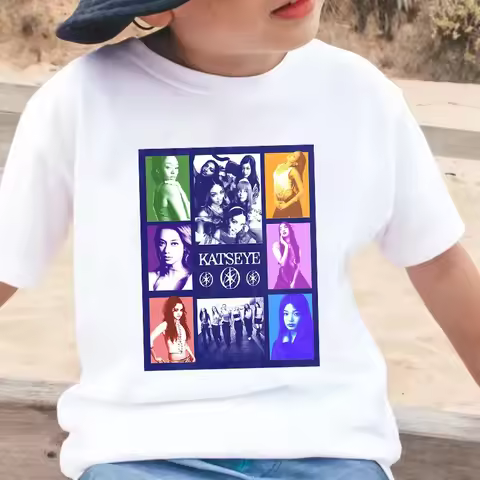 Girls' KATSEYE Katseye Graphic T-Shirt Kids Cotton Short Sleeve Girls Boys Fashion Harajuku T Shirt 