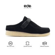 Edefootwear OCTA - Sandal Sepatu Mule Crepe Sole Kulit Suede Hitam Pria