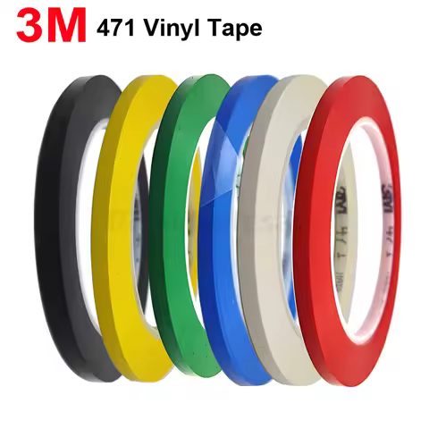 5mm 3M 471 Premium Perfomance Strong Vinyl Tape Length 33M Bundle set for Decoration, Masking YELLOW