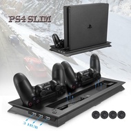 PS4 Slim Vertical Cooling Stand Cooler & Dual Joystick USB Charging Station & 3 Extra HUB for Playst