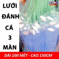 Lưới giăng Bắt Cá 3 màn Thái Lan Loại tốt cao 1m5 dài 100m.