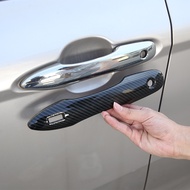 For Toyota Prius Corolla Cross Altis Camry 4Pcs ABS Carbon Fiber Chrome Car Door Handle Protective Cover Trim ABS Sticker Protector Styling Accessories