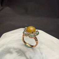 蜜糖 | 蜜糖黃冰種黃翡戒指