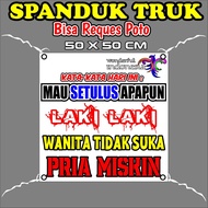 Car Banner with Words, Size 50 x 50 cm, Can Request Words Photo/
