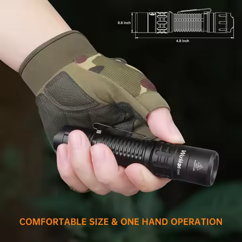 Wurkkos TD02 Self Defense Tactical Flashlight 18650 EDC Rechargeable Lamp 2000LM SST40 LED Torch IPX