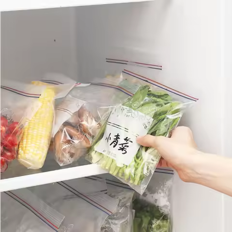 Sealer Zipper Bags for Food Reusable Zip Lock Plastic Bags Organizer Kitchen BPA Free Reusable Resea