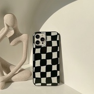 Black Plaid Pattern TPU Phone Case Cover for iPhone 7p/8plus