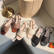 UX9 Women's Straw Buckle Open-Toe Flats - Summer Korean Fashion