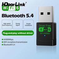 HdoorLink AX900 Wifi 6 Bluetooth 5.4 Adapter Driver Free 2IN1 Dongle Dual Band 2.4/5.8GHz Transmitte