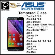 HD Clear Tempered Glass ASUS Zen 2 3 4 5 6 C Deluxe Laser Live Go Max Selfie TV Zoom 4.5 5.0 5.2 5.5