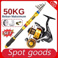 2026 NEW Fishing Rod Set Joran Pancing 1 Set Barang Mancing Set Fishing Combo Full Set Reel Spining