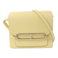HERMES Swift皮革Roulis Mini銀扣肩背袋Jaune Milton