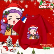 COD (Ho Chi Minh)DREAMY BABY Red T-shirt with theme of cute girl with purple hair Q version Christma