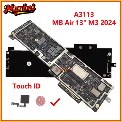 2024 M3 A3113 Laptop Motherboard For Macbook Air 13" A3113 Logic Board With Touch ID 8GB 16GB 256GB 