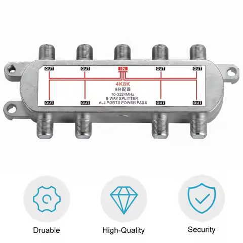 10-3224MHz 8 Way Signal Satellite Splitter GSP-08 TV Antenna RF Sat Coaxial Diplexer Combiner Cable 