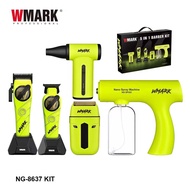 WMARK 5-piece Hair Clipper Set with DLC Blade Head - Rechargeable Hair Shaving and Styling Set