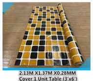 itop 1 Piece PVC Table Cloth 2.13m x 1.37m x 0.28mm Dining Coffee Table Plastic Carpet Café Restaura