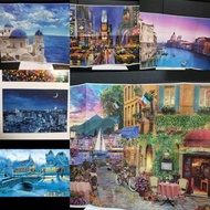 6盒$150包順豐 1000片加厚木質拼圖 建築風景款 1000 pieces wood puzzle 砌圖尺寸 size 50x75cm 送1:1大圖紙 咬合更緊密不會散開