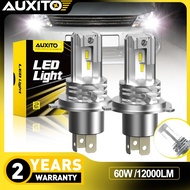 AUXITO 2PCS 60W 12000LM H4 9003 Car Led Headlight Bulb Fanless Headlamp Hi/Lo Auto Lamp 6500K White