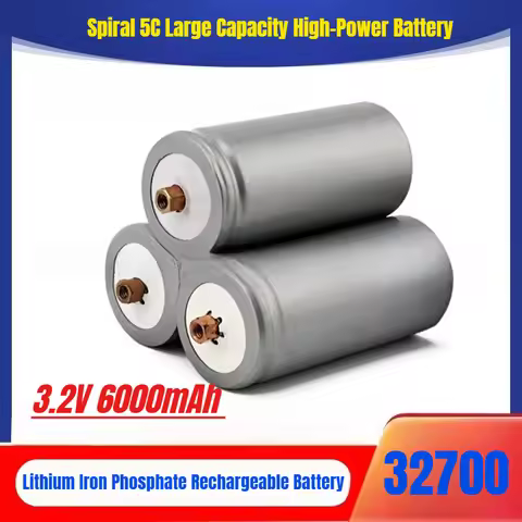 3.2V 6000mAh 32700 Lithium Iron Phosphate Rechargeable Battery Spiral 5C Large Capacity High-Power B