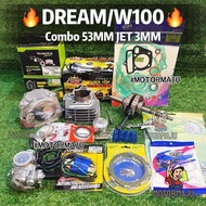 Combo EX5 DREAM / WAVE100 [JET 3MM] Racing Block 53MM Head Crankshaft Hyperking Carburetor W125 22mm