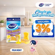 Miếng Bọt Biển Rửa Chén MyJae 2 Mặt, Mút Xốp Rửa Bát Đa Năng Kèm Miếng Nhựa Hít Kê  11.3cm x 7.8cm x
