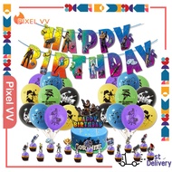 Fortnite Theme Party Decoration Supplies Set Fortnite Balloons Birthday Banner Cake Toppers Kids Birthday Party Decor
