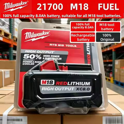 Original Milwaukee M18 18V 8.0Ah Li-ion Battery Pack, Universal Replacement For M18B8 M18-B5 M18-B6 