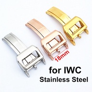 18mm Stainless Steel Watch Strap Buckle Clasp for IWC Pilot Series Metal Folding Buckle for Portuguese for Portofino Butterfly Clasp Watch Accessories