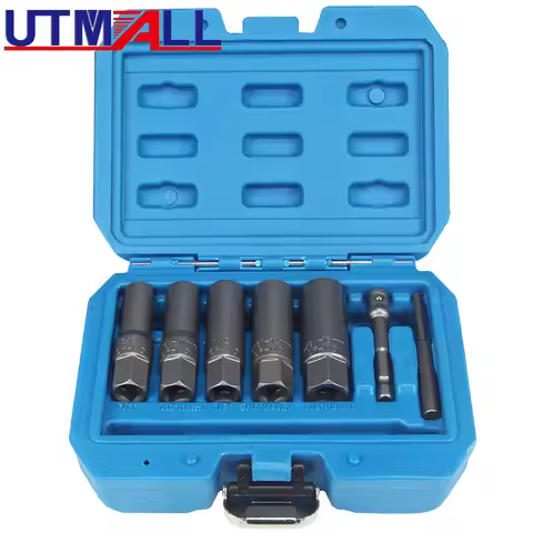 5pc Deep Twist Socket Set 10/16mm Damaged Nut & Bolt Extractor 3/8"Dr Easy Outs