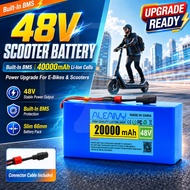 48V 20Ah Lithium Battery Pack for E-Bike Electric Bicycle Scooter Rechargeable Power Battery with 2A