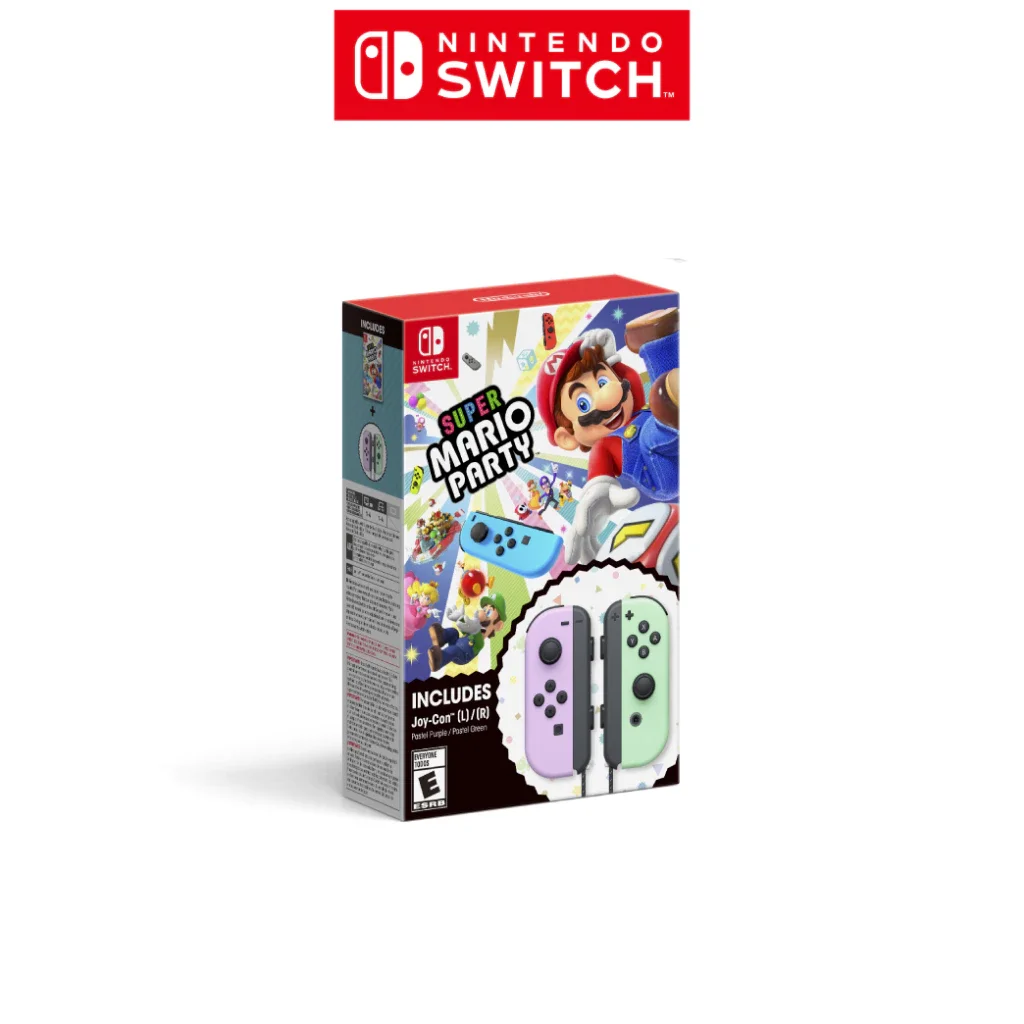 Super Mario Party + Joy-Con (L) Pastel Purple + (R) Pastel Green Bundle