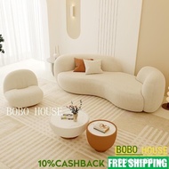 3seater fashion sofa Nordic style living room curved sofa light luxury high-end Sofa hotel decoratio