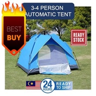 3-4 Person AUTOMATIC EASY CAMPING TENT Khemah sesuai untuk 3-4 Orang Berkelah