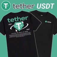 CRYPTO THETER USDT T-SHIRT KRIPTO TSHIRT PREMIUM 30S COMBED COTTON/ BLACK/ UNISEX/ FOR MEN ANDWanita