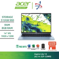 ACER ASPIRE LITE 14 AL14-32P-C6WR / AL14-32P-C8AG LAPTOP ( N150 8GD5 512SSD / 14" IPS WUXGA / WIN11H