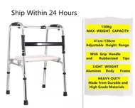 Adult Walker Multi-functional foldable stainless steel Walking Aid aids Crutches Canes Toilet Armres