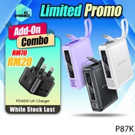 Awei P87K 10000mAh Powerbank 30W Fast Charging Power Bank Built-In Cable Pawer Bank Portable Bank Ku