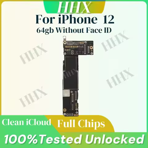 Fully Tested Authentic for IPhone 12 Motherboard Unlocked with Face ID Working 64gb 128gb Clean IClo