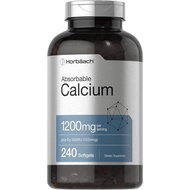 Horbäach Calcium 1200 mg with Vitamin D3 | 240 Softgels | 5000IU Vitamin D3 | Absorbable Calcium for