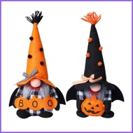Halloween Gnome Ornaments 2 Pieces Gnome Pumpkin Toys for Halloween Dwarf Ornament Centerpieces Face