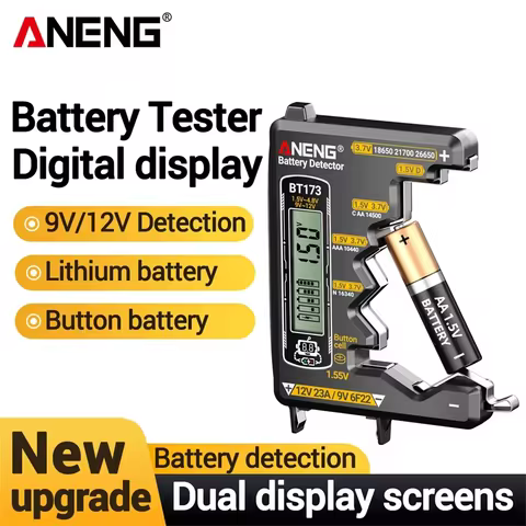 ANENG BT173 Battery Voltage Digital Display Tester Portable Universal High Precision 12V 23A/9V 6F22