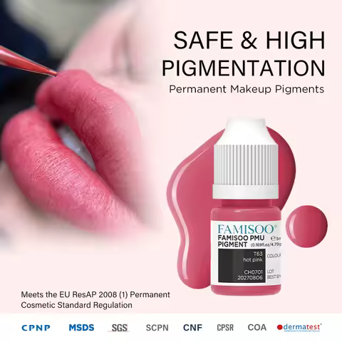 FAMISOO 5ml Tattoo Lip Tattoo Permanent Makeup Eyebrow Lip Liner Cosmetic Tattoo Color Pigment Suppl