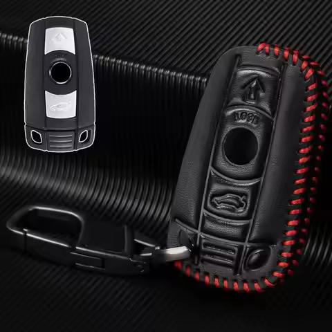 2 3 Button PU Leather Car Remote Key Fob Shell Cover Case Skin Holder Protect For BMW 1 3 5 6 7 Seri